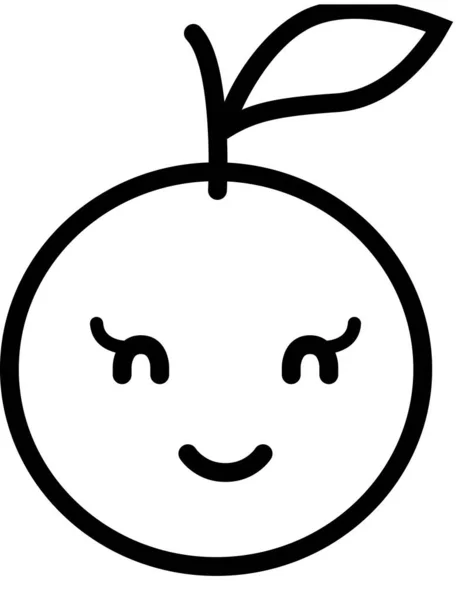 Έκφραση Πρόσωπο Emoticon Διάνυσμα Χαρούμενο Πρόσωπο Avatar Πορτοκαλί Φρούτα — Διανυσματικό Αρχείο