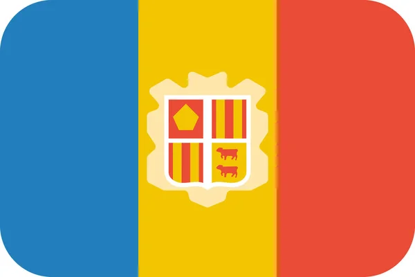 Bandeira Andorra Ícone Plano Ilustração Vetorial —  Vetores de Stock