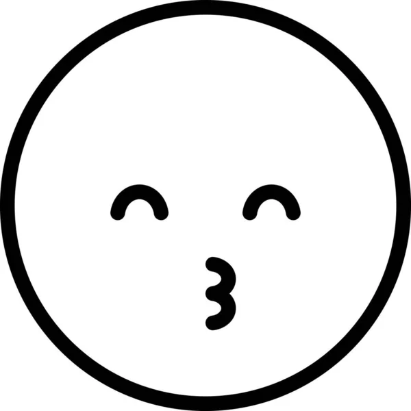 Beijo Avatar Emoticon Conceito Vetor Ilustração —  Vetores de Stock