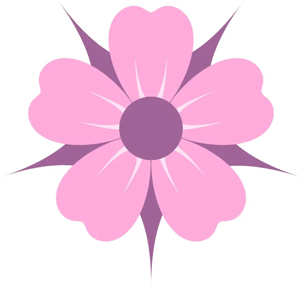 Çiçek süslemesinin pembe mor vektör çizimi, çiçek çiçeği çiçeği çiçek sanatı