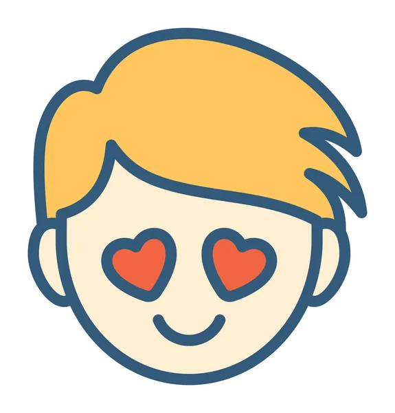 Love Emoticon Koncepcja Wektor Ilustracja — Wektor stockowy