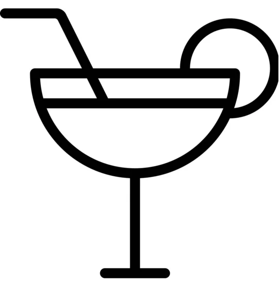 Illustration Vectorielle Une Icône Cocktail Unique — Image vectorielle