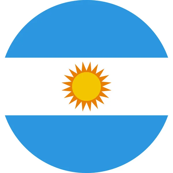 Bandera Argentina Icono Plano Vector Ilustración — Archivo Imágenes Vectoriales