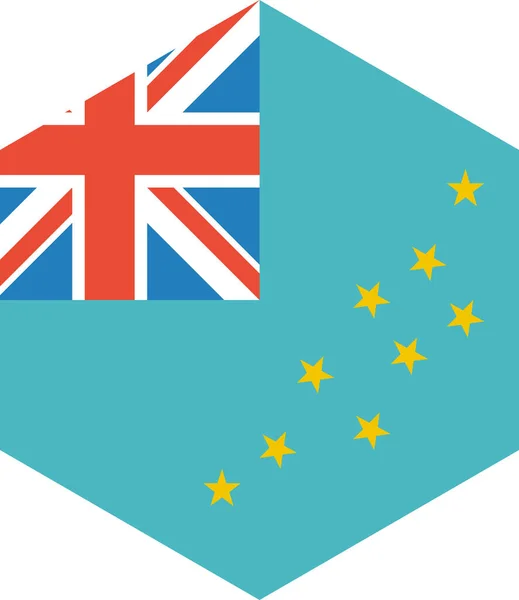 Tuvalu Vlag Geïsoleerd Witte Achtergrond Vector Illustratie — Stockvector