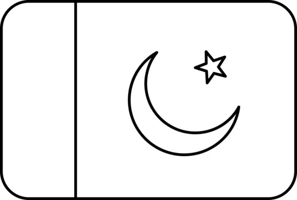 Drapeau Pakistan Icône Plate Illustration Vectorielle — Image vectorielle