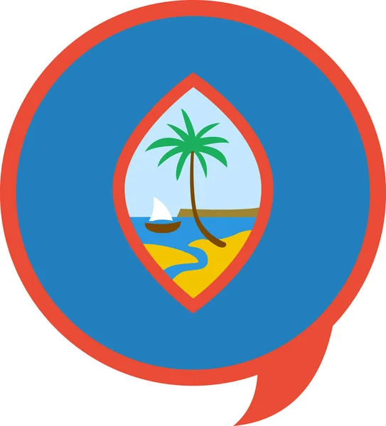 Vlajka Ploché Ikony Guam Vektor Ilustrace — Stockový vektor