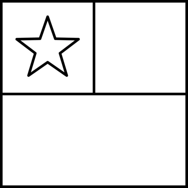 Flaga Chile Płaska Ikona Ilustracja Wektora — Wektor stockowy