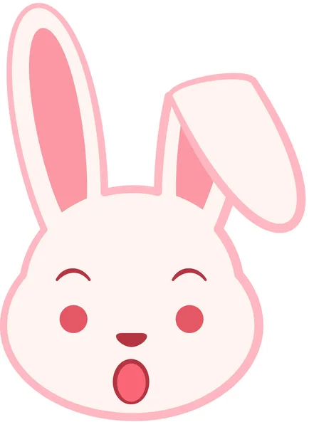 Jolie Humeur Expression Lapin Illustration Vectorielle Minimaliste — Image vectorielle