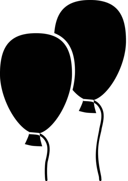 Ballonnen Plat Pictogram Vector Illustratie — Stockvector