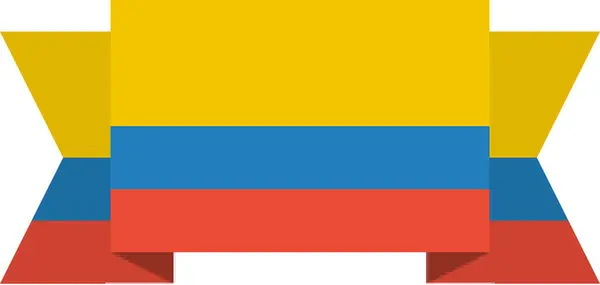 Bandera Colombia Icono Plano Vector Ilustración — Vector de stock