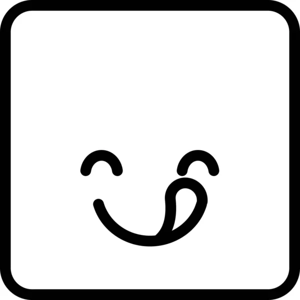 Mangiare Emoticon Illustrazione Vettoriale Minimalista — Vettoriale Stock