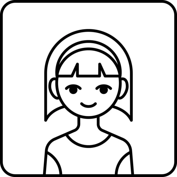 Lány Avatar Ikon Profil Vektor Illusztráció — Stock Vector