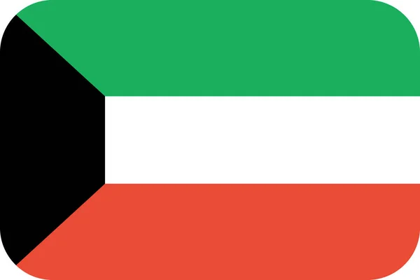 Bandeira Kuwait Ícone Plano Ilustração Vetorial — Vetor de Stock