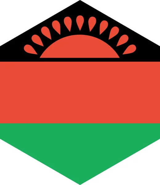 Malawi Vlajka Izolované Bílém Pozadí Vektorové Ilustrace — Stockový vektor