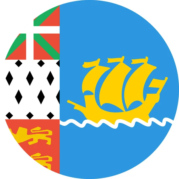 Vlajka Ploché Ikony Saint Pierre Miquelon Vektor Ilustrace — Stockový vektor
