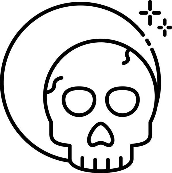 Halloween Skull Icon Vector Illustration — Stock Vector