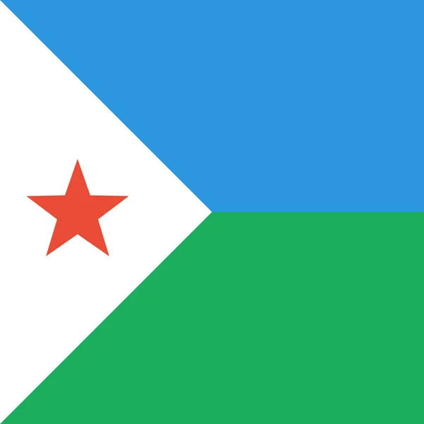 Bandera Djibouti Icono Plano Vector Ilustración — Vector de stock