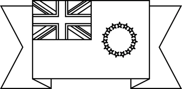 Bandiera Delle Isole Cook Icona Piatta Illustrazione Vettoriale — Vettoriale Stock