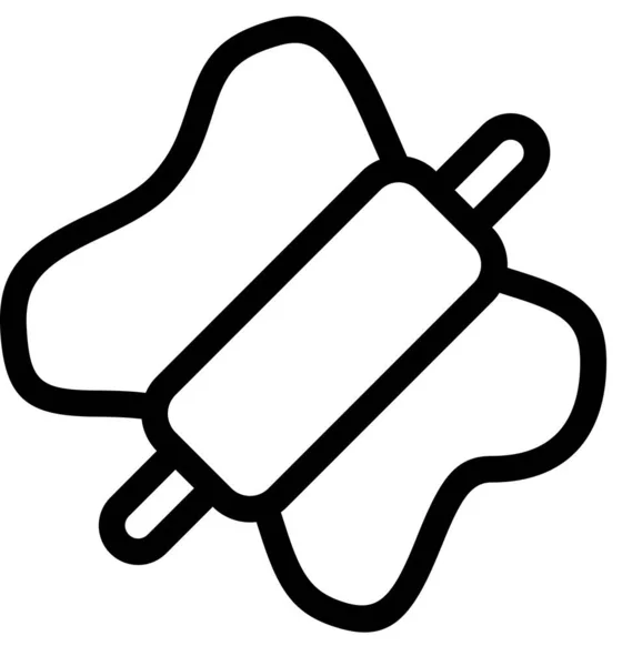 Icône Laminage Pâte Isolée Sur Fond Blanc Illustration Vectorielle — Image vectorielle