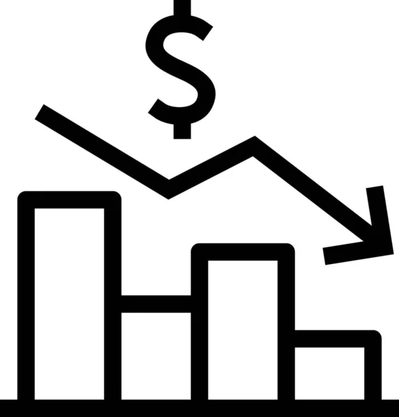 Ícone Gráfico Negócios Conceito Análise Ilustração Vetorial Minimalista —  Vetores de Stock