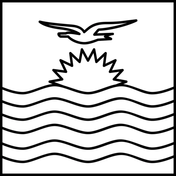 Bandera Kiribati Icono Plano Vector Ilustración — Vector de stock