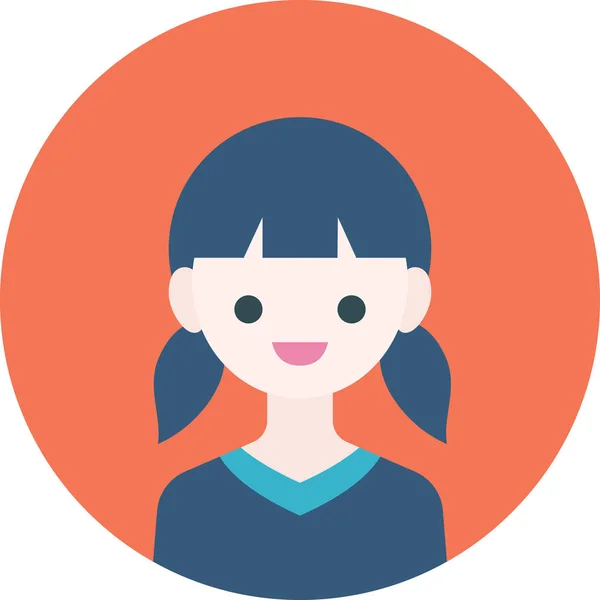 Cara Mujer Chica Concepto Avatar Gente Sonríe Icono Ilustración Vectorial — Archivo Imágenes Vectoriales