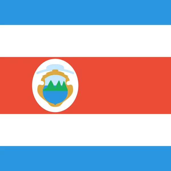 Bandera Costa Rica Icono Plano Vector Ilustración — Vector de stock