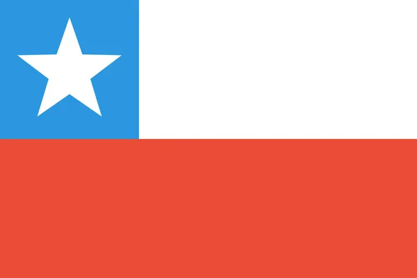 Flaga Chile Płaska Ikona Ilustracja Wektora — Wektor stockowy