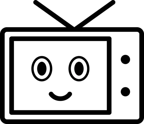 Wajah Televisi Terisolasi Latar Belakang Putih Ilustrasi Vektor - Stok Vektor
