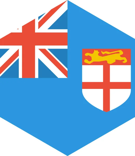 Fiji Vlag Geïsoleerd Witte Achtergrond Vector Illustratie — Stockvector