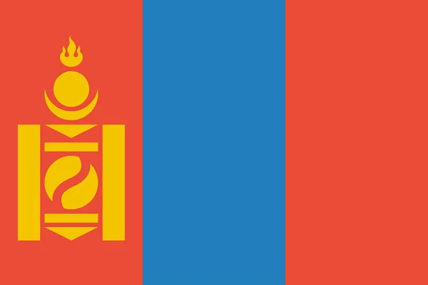 Bandera Mongolia Ilustración Del Vector Bandera Mundial — Archivo Imágenes Vectoriales