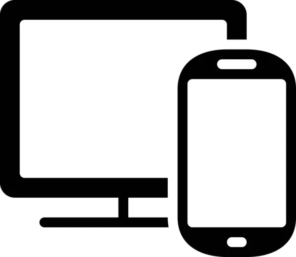Tela Smartphone Ícone Plano Vetor Ilustração — Vetor de Stock