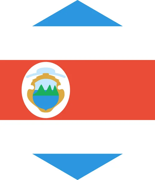 Bandiera Costa Rica Isolata Sfondo Bianco Illustrazione Vettoriale — Vettoriale Stock