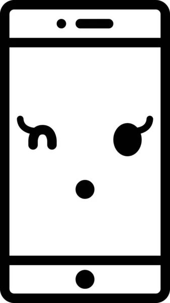 Έκφραση Πρόσωπο Emoticon Διάνυσμα Άφωνος Avatar Πρόσωπο Στο Τηλέφωνο — Διανυσματικό Αρχείο