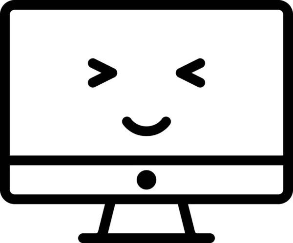 Uttryck Ansikte Emoticon Vektor Glad Ansikte Avatar Stationär Dator — Stock vektor