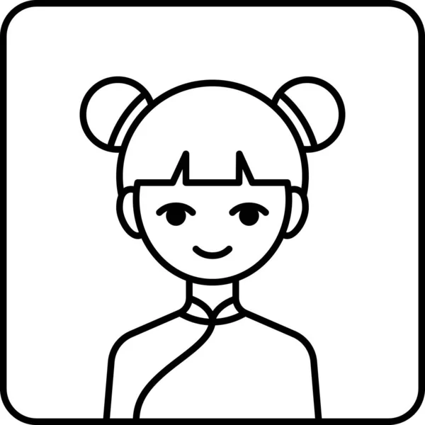 Дівчина Аватар Значок Профіль Векторні Ілюстрації — стоковий вектор