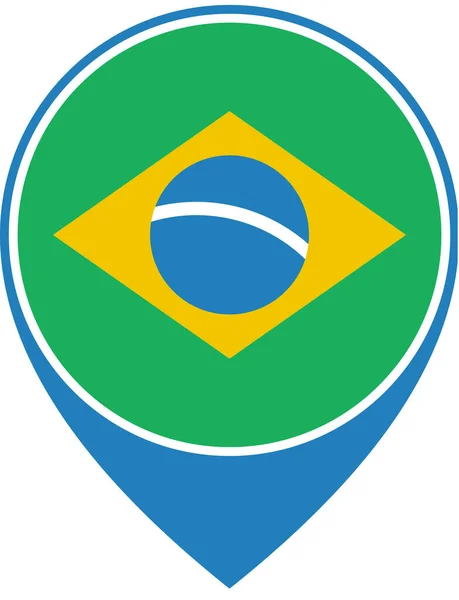 Флаг Бразилии Плоская Иконка Векторная Иллюстрация — стоковый вектор