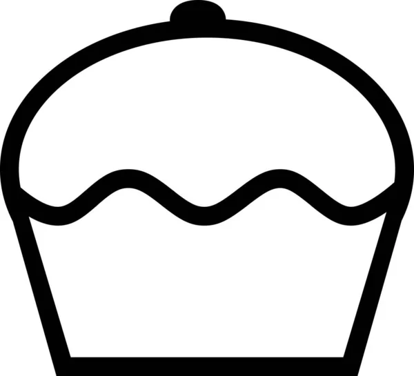 Вкусный Значок Сладкого Торта Векторная Иллюстрация — стоковый вектор