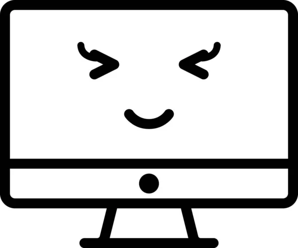 面部表情表情矢量 快乐面部形象在台式计算机上的表达 — 图库矢量图片