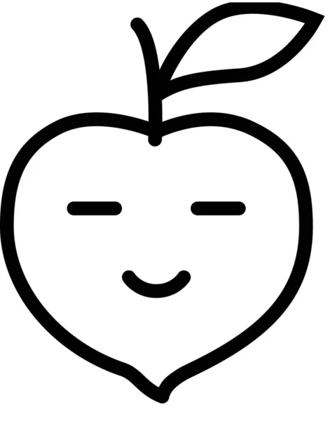 Happy Icon Face Avatar Concept Emoticon Broskev Minimalistická Vektorová Ilustrace — Stockový vektor