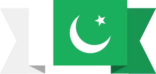 Флаг Пакистана Плоская Иконка Векторная Иллюстрация — стоковый вектор
