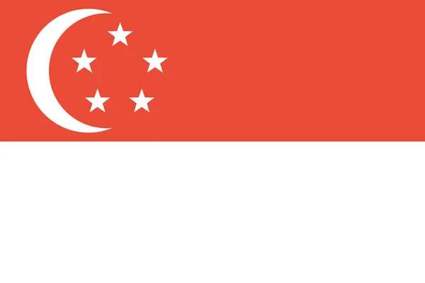 Bandera Singapur Vector Ilustración — Archivo Imágenes Vectoriales