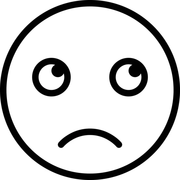 Avatar Faccia Triste Emoticon Concetto Vettoriale Illustrazione — Vettoriale Stock