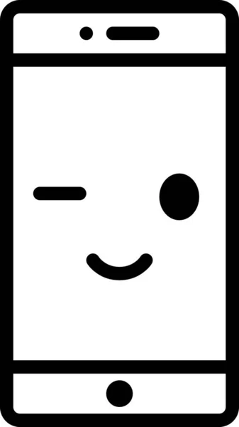 Expression Face Emoticon Vector Happy Face Avatar Mobile Phone — Stock Vector