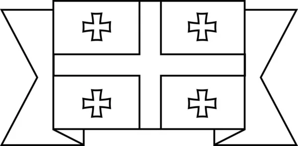 Georgie Vlag Geïsoleerd Witte Achtergrond Vector Illustratie — Stockvector