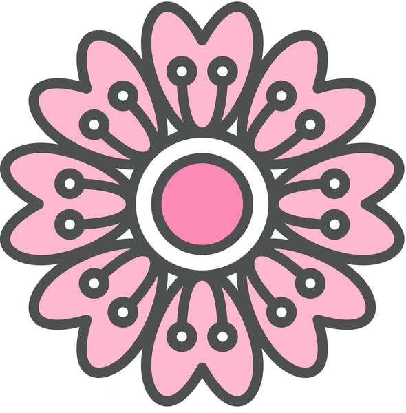 Vector Illustration Daisy Flower Ornament Blossom Flora Art — Stock Vector