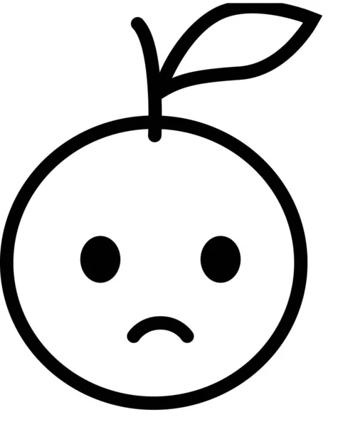 Expresión Naranja Cara Emoticono Vector Cara Triste Avatar — Archivo Imágenes Vectoriales