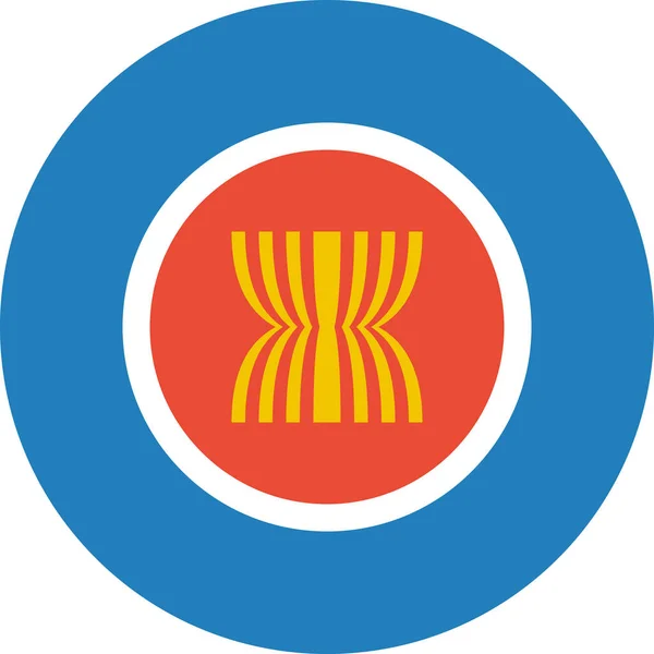 Bandera Asean Icono Plano Vector Ilustración — Vector de stock