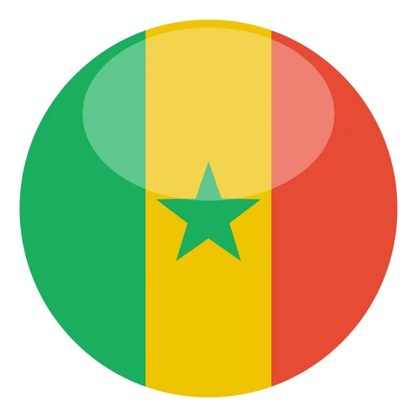 Bandeira Senegal Isolada Sobre Fundo Branco Ilustração Vetorial — Vetor de Stock