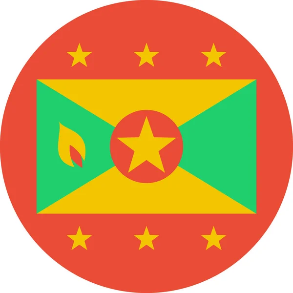 Vlajka Ploché Ikony Grenada Vektorová Ilustrace — Stockový vektor